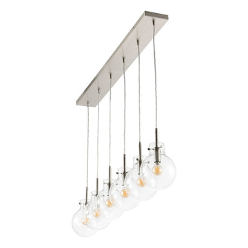 Harlow 40.5" Modern Contemporary Round Glass/Iron LED Linear Pendant - JONATHAN Y